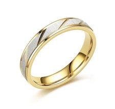 9ct Two-Colour Gold Engagement Ring Ladies Womens Hers Ring Gold LARGE Size V