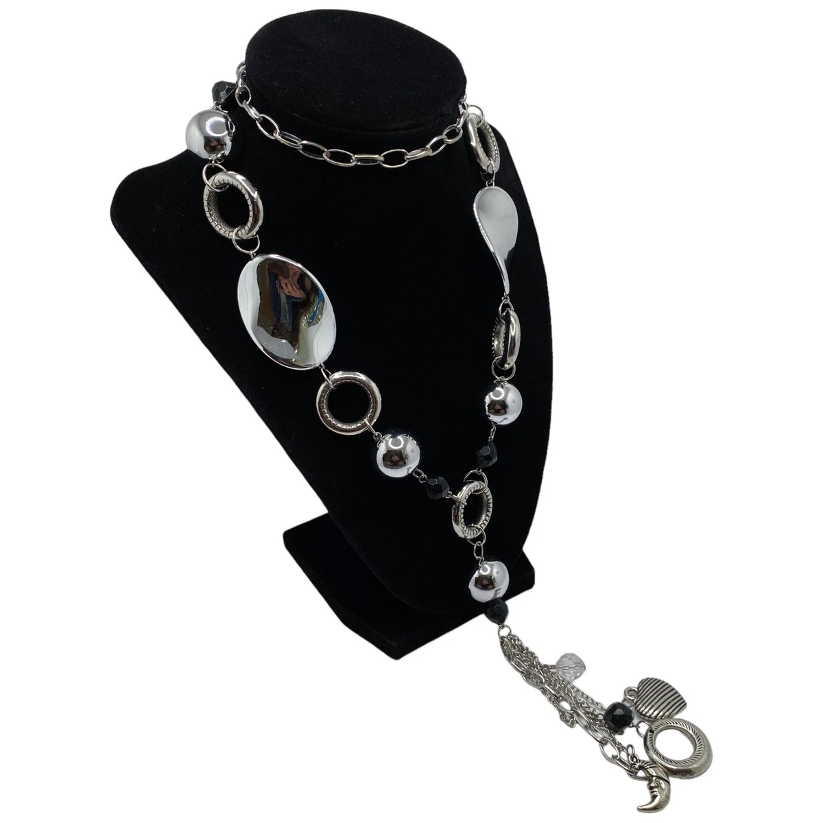Paparazzi Chunky Silver Charm Necklace Total Eclipse of The Heart