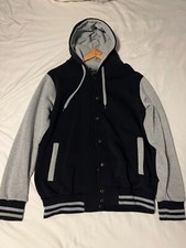 College Letterman Jacket Mens Varsity Jacket - Black Hoodie Large