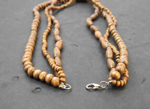 Vintage Wood And Plastic Or Bakelite Necklace Statement Type 16" Drop W29 - Picture 8 of 11