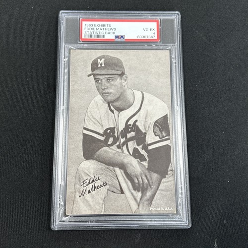 Eddie Mathews 1963 Exhibits Statistic Back card