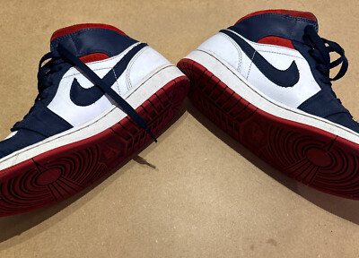 Nike Air Jordan 1 Mid SE USA Olympic White Navy Blue Red 852542