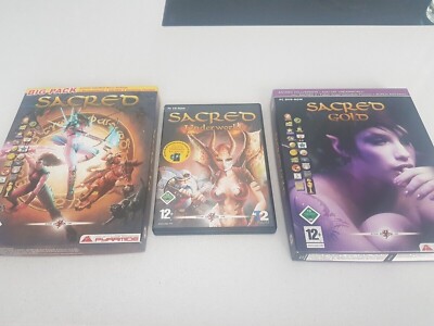 Sacred Big Pack + Gold + Underworld, 3 Spiele, PC Spiel Big Box + Zubehör