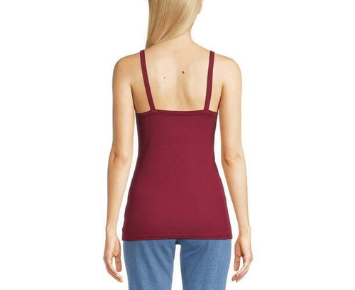 No Boundaries Juniors Rib Scoop Neck Stretchy Cami Rich Red Size S (3-5) - Picture 3 of 4