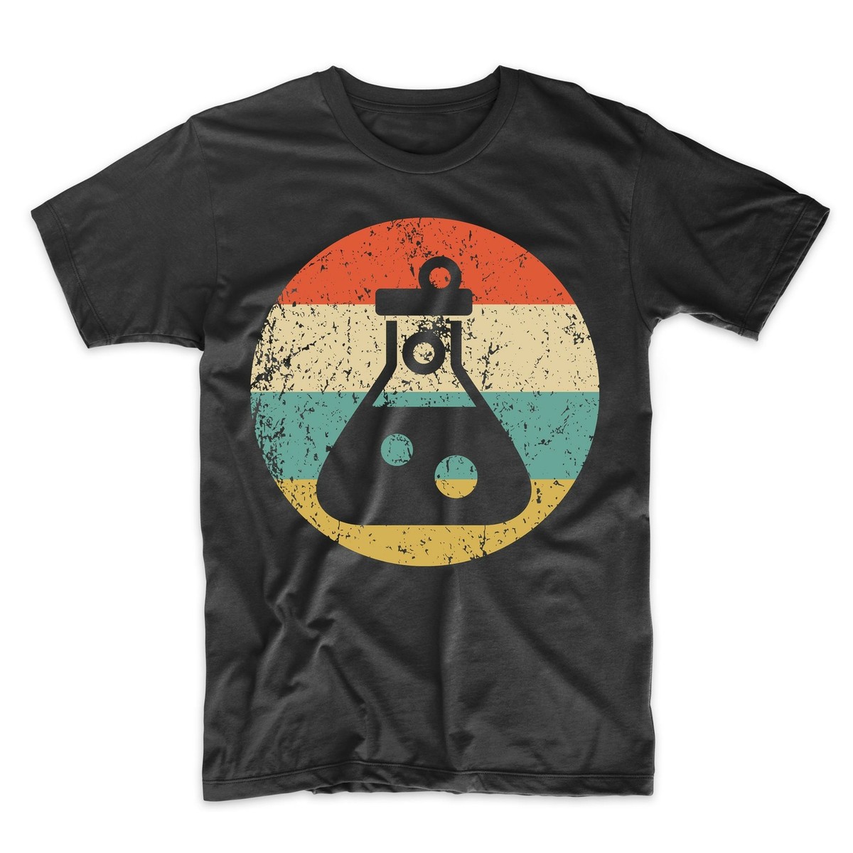Chemist Scientist Gift Retro Test Tube Flask T-Shirt Chemistry