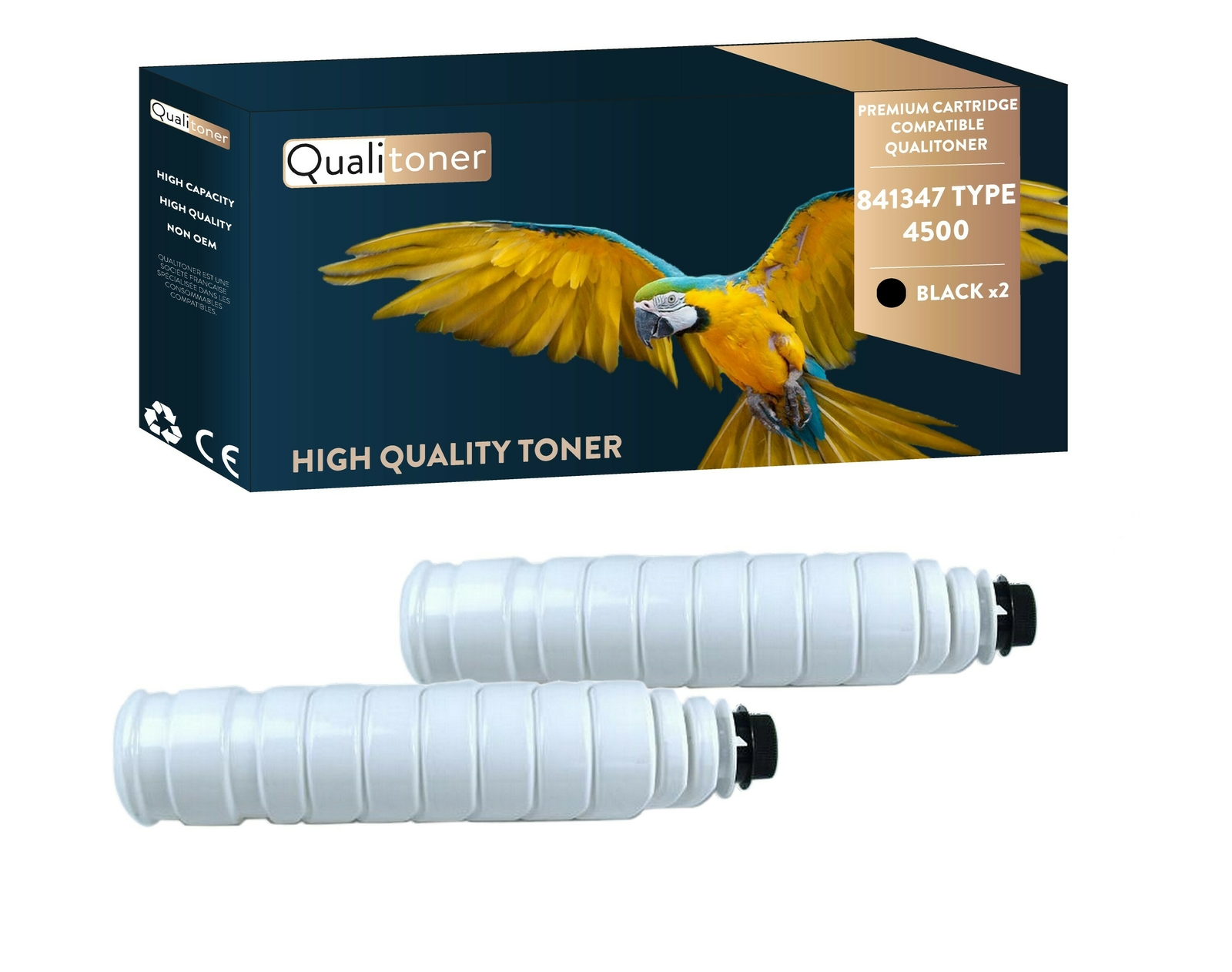 Toner noir compatible Ricoh Aficio 841347 type 4500 lot de 2 Qualitoner laser
