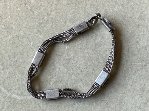 Gorgeous Antique Sterling silver 925 Bracelet -3 braided chains linked together - Picture 9 of 10