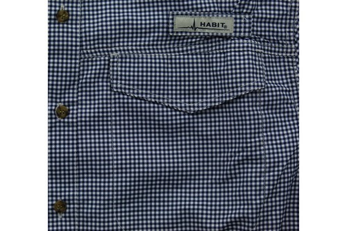 Camicia Habit Outdoor Uomo Pesca Casual Manica Lunga Bottoni Fattore Solare - Foto 17 di 19