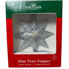 KURT ADLER Star Tree Topper Light Up Christmas Decor White Lights