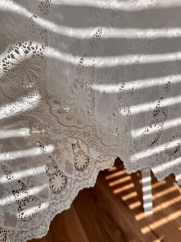 Eyelet Lace Fabric Off-White Color Cotton Embroidered Material 53’’ Wide Curtain - Picture 4 of 9