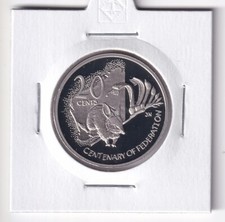 AUSTRALIAN PROOF: 2001 20 CENT FEDERATION COIN WESTERN AUSTRALIA #2622