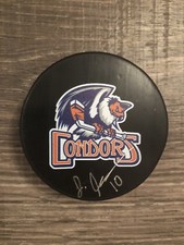Joe Gambardella Bakersfield Condors Edmonton Oilers Signed Puck COA