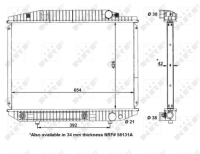 NRF 58131 Radiator, engine cooling for MERCEDES-BENZ