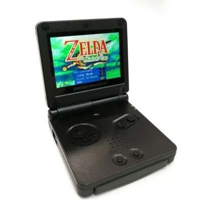 Consola de juegos negra Game Boy Advance GBA SP retroiluminada IPS V5 menú OSD 15 niveles MOD