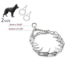 Dog Ultra-Plus training collar pet metal steel prong pinch choke with Latch