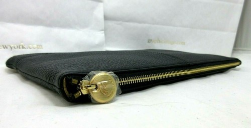 GiGi New York Uber Leder Clutch 9x13 NEU Reißverschluss Oberteil schwarz - Bild 5 von 10