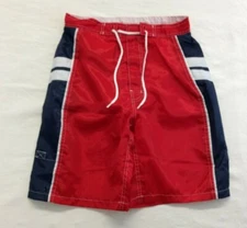 Check-In   Medium Red / Blue Polyester Nylon Lined Drawstring Board Shorts