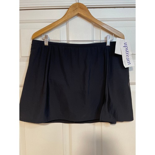 NEW Black Solid Swim Skort Bathing Suit Bottom Womens Plus 22