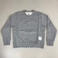 THOM BROWNE Crew Neck Classic Pullover LoopBack Men's Sz 2 Grey MJT085A-03377
