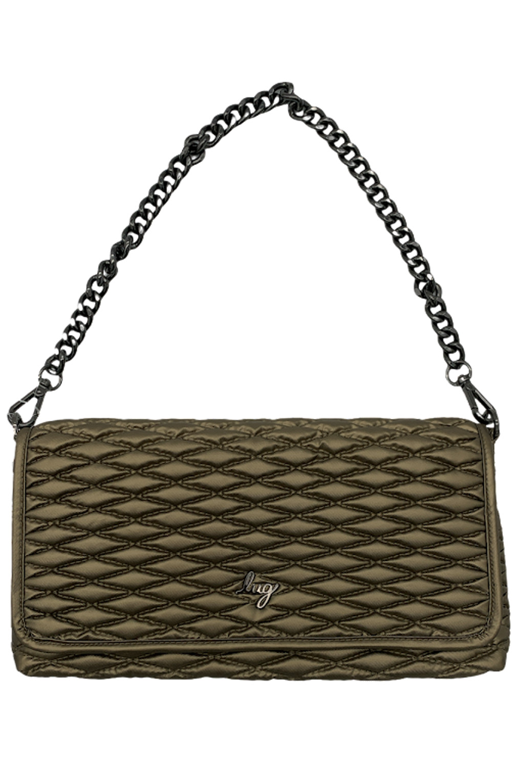Lug Metallic Quilted Shoulder Bag w Chain Strap Strut Metallic Walnut 7290₽