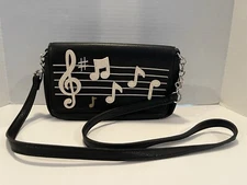 Charming Charlie Music Note Black Small Crossbody Purse