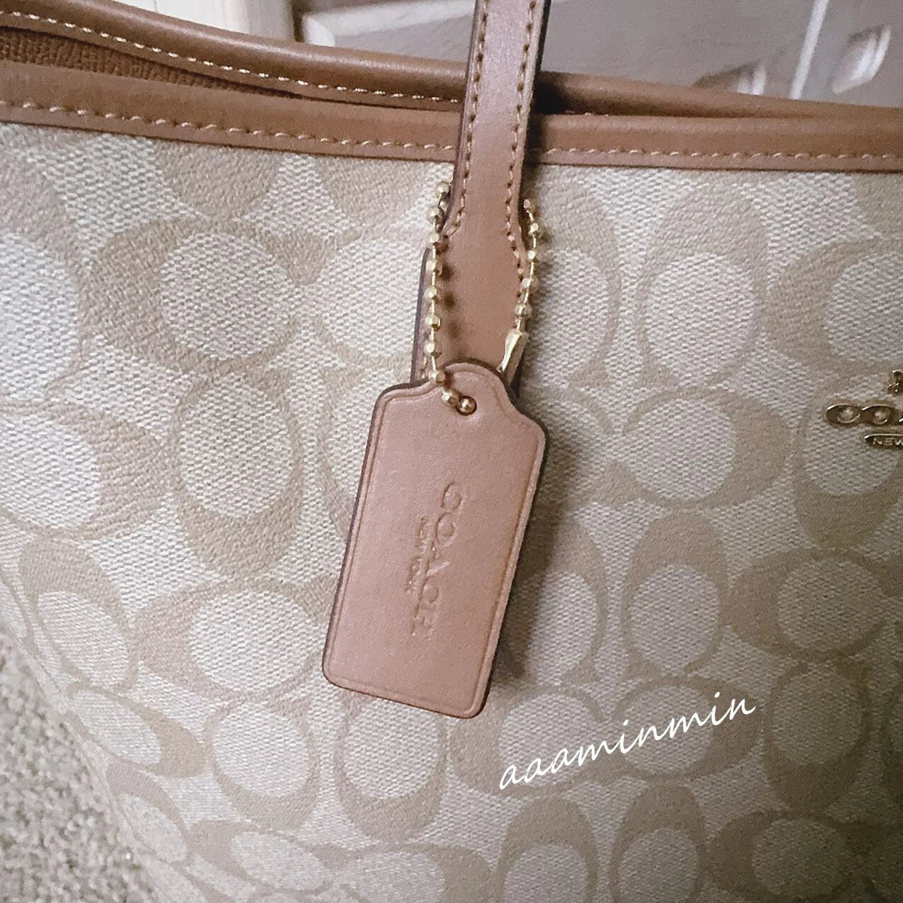 Borsa Coach City Tote Bag in tela firmata 5696 nuova con etichetta