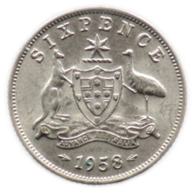 6 PENCE 1958 AUSTRALIE / AUSTRALIA [ argent / silver ] - Photo 1/2