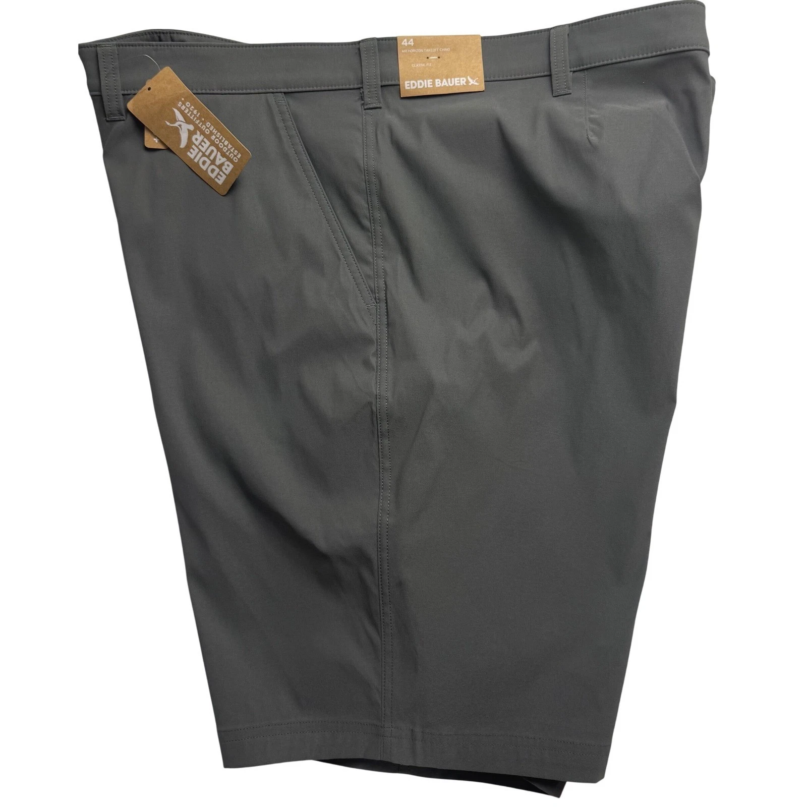 Eddie Bauer Horizon Takeoff Chino Shorts Mens 44 Dark Smoke Grey UPF 50+ New