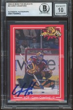 Corey Crawford Signed 2002-03 Moncton Wildcats Pre Rookie Card #6 BAS 10 Auto
