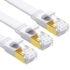 Cat 8 Ethernet Cable 1.5ft 3 Pack Flat Cat8 Cord High Speed 40gbps 2000mhz Sftp