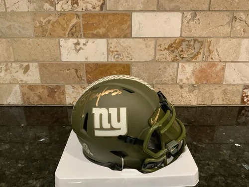 Lawrence Taylor NY Giants STS Signed Mini Helmet Loaded - Beckett