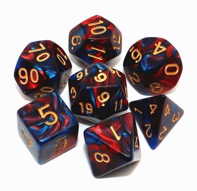 Würfel Set Polyeder 7 Stück D20 D12 D10 D8 D6 D4 Rollenspiel Tabletop DnD Dice