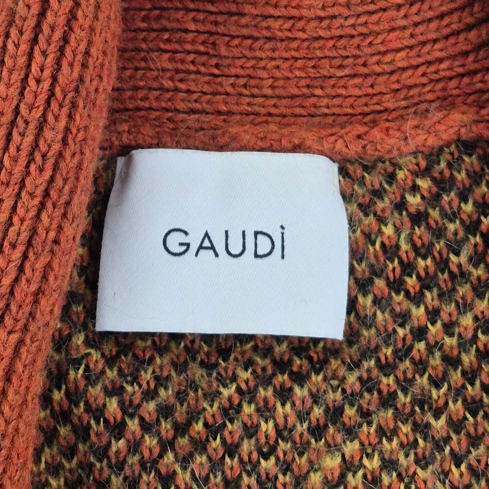 GAUDI Cardigan 18 Marrón Mujer Abierto Long Line Manga Corta Alpaca Mohair... - Imagen 4 de 4