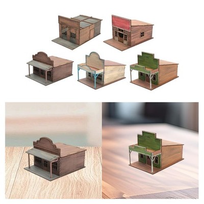 Stadtmodell aus Holz zum Bemalen im Maßstab 1/72', 3D Holzpuzzle