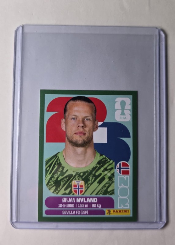 Orjan Nyland 2026 Panini FIFA World Cup Sticker Norway NOR2 GREEN  1: 1529