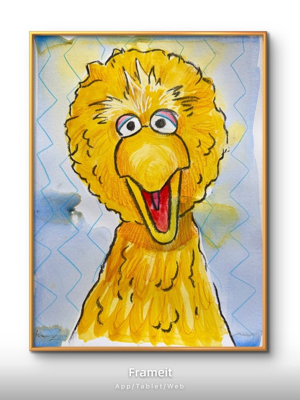 Original Big Bird 2 Painting By Alannah Dyer- Acrylic 9x12 in Sesame Street Kids