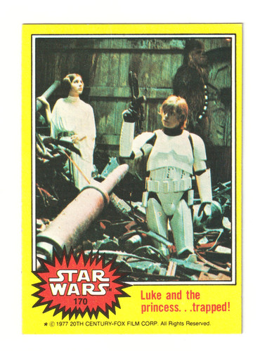 1977 Topps Star Wars #170 Luke and the princess...trapped! — Raw