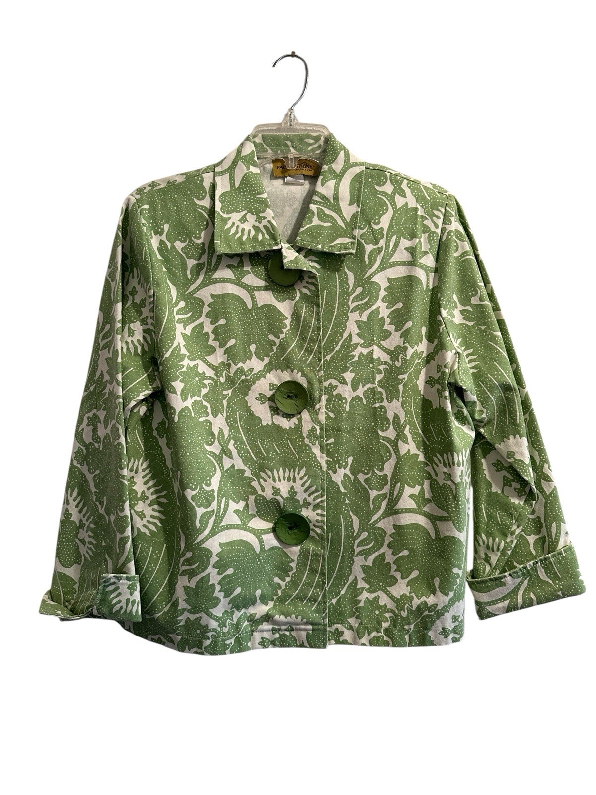 Giacca pony dipinta donna grande boho floreale hippie blazer made in USA