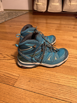 Salomon Womens X Ultra 3 Mid GTX Blue Hiking Boots Size 7