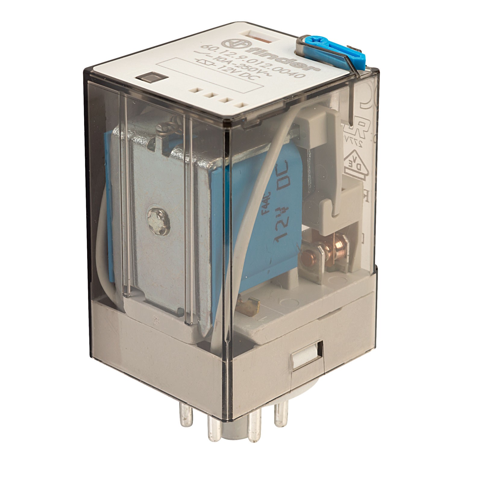 Finder 12V Relay DPDT DC Octal Base Fitting