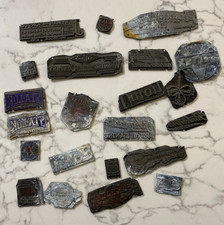 Lot of 22 Vintage Printing Plate Blocks Textile Cleaner Union Press Blue Collar