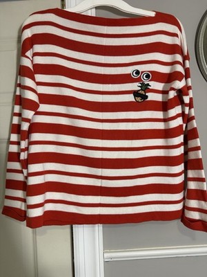 Promod Boutique Top Size Medium Red Striped 