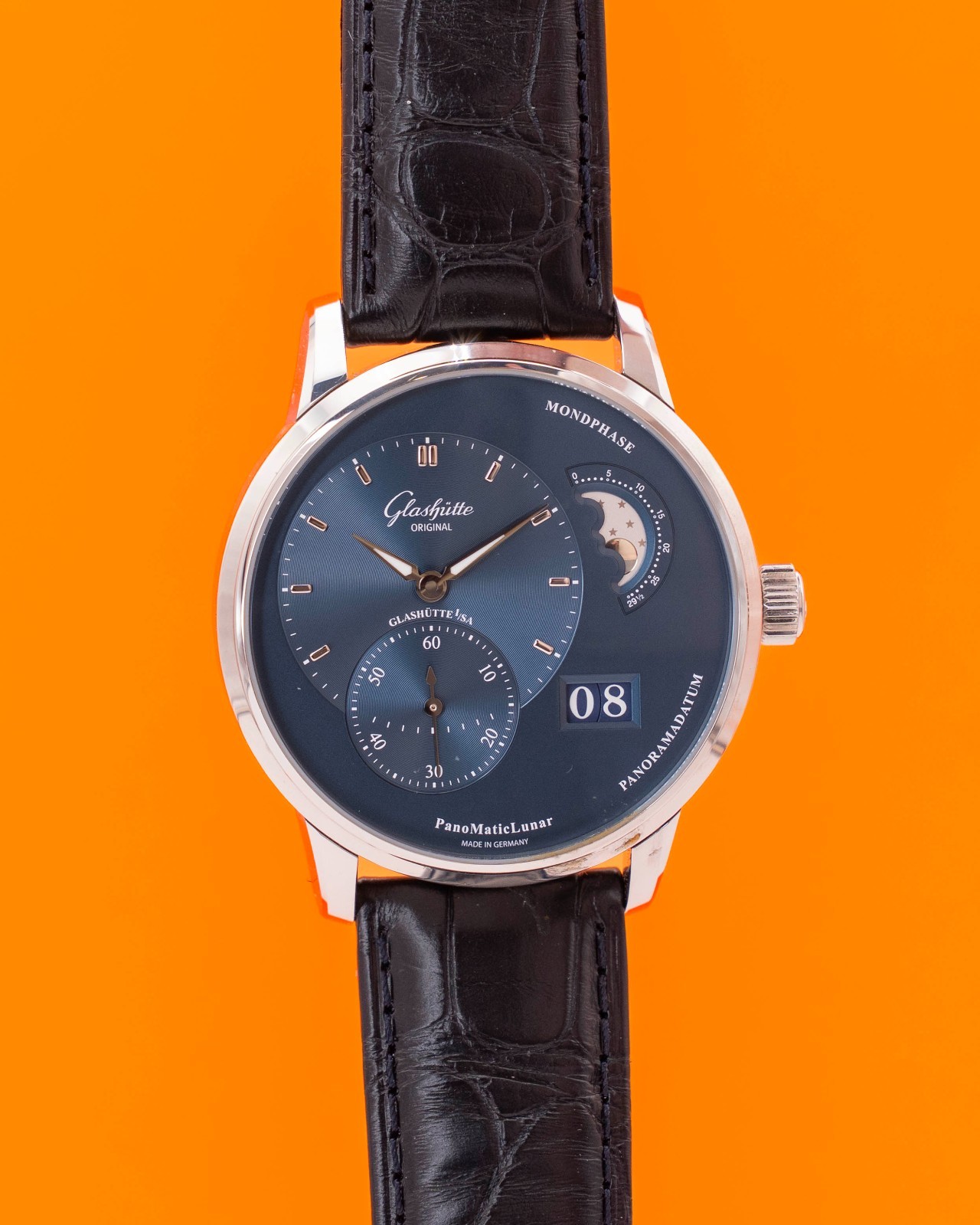 Glashütte Original PanoMaticLunar 40mm 1-90-02-46-32-61 Blue Dial Moonphase 2025