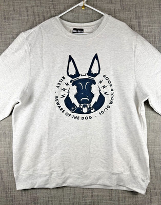 Size XXL - Activision Call of Duty Riley Beware of Dog Crewneck Sweatshirt Gray