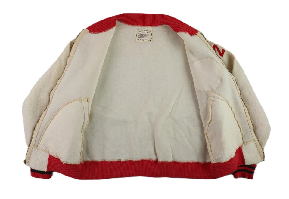 VTG 40s Champion Knitwear USA XS Zippered Nylon Sweatshirt Reedsport Swim Club - Image 4 of 4