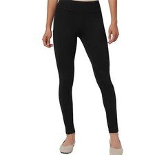 HUE Studio Women's Cell Phone Pocket Cotton Leggings Size MEDIUM Mid Rise NWT