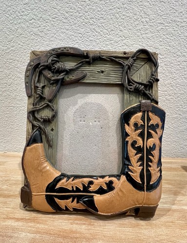 Western Themed Cowboy Picture Frames Set Of Two 3.5x4.5 inches & 3.5x 5 inches - Picture 3 of 6