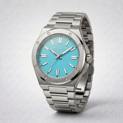 BELLARO Date Watch - Japanische Automatik NH35 - Saphirglas hellblaues Zifferblatt