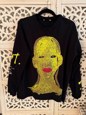 CHRISTOPHER KANE Painted T-shirt Black. Wearable Art.