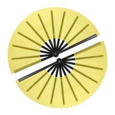 Large Folding Fans for Line Dancing,2Pcs 12.6" Yellow/Black